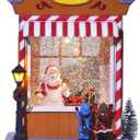 MerryPulse Christmas Snow Globes Musical Santa Snow Globe Lantern with Swirling Glitter, Lighted Snowglobe Music Box with 8 Songs for Christmas Decoration Gifts (TOY SHOP, Multicolor)