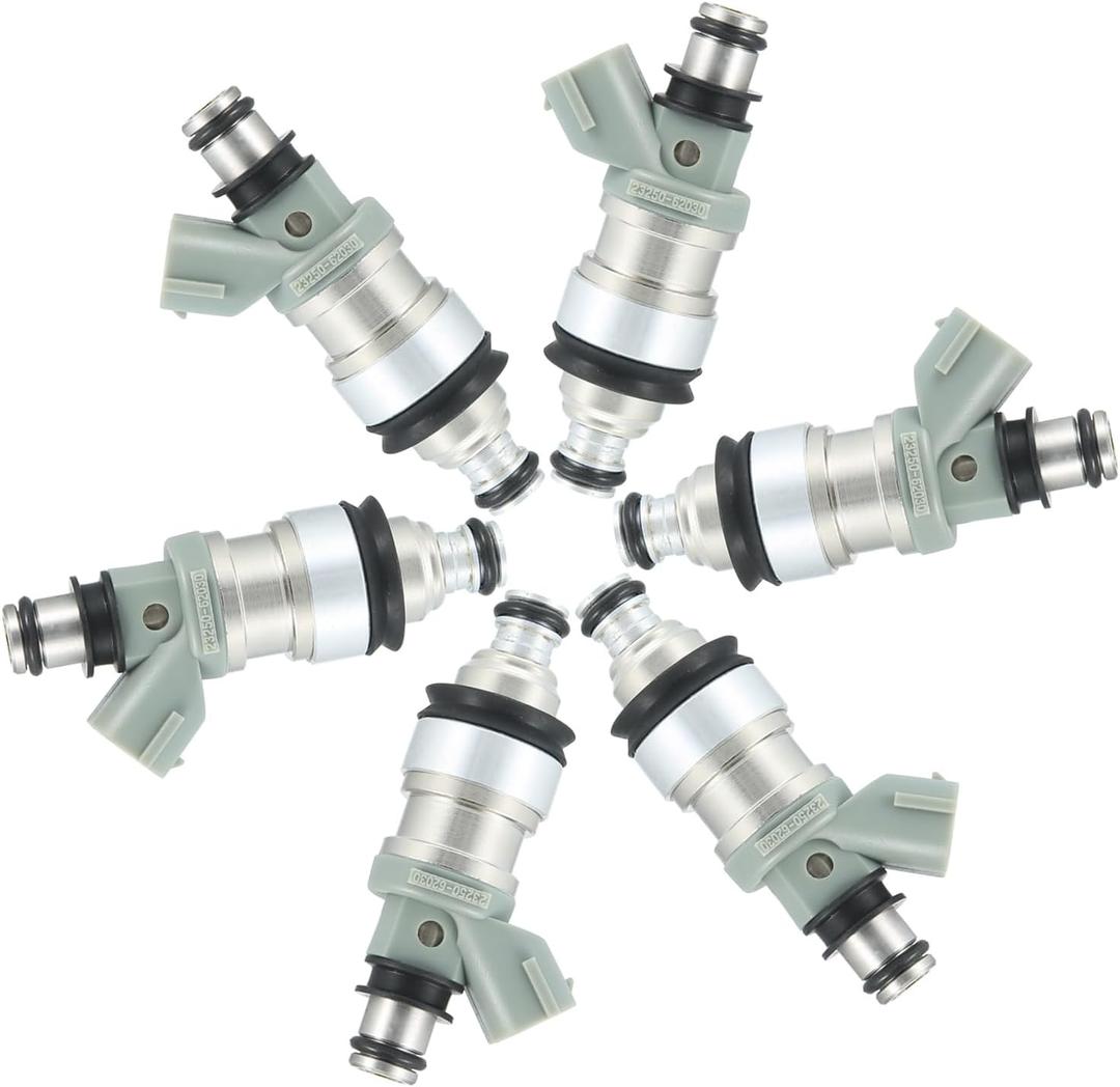 Motoforti 6 Pcs 23250-62030 Fuel Injector Nozzle Fit for Toyota T100 3.4L Tacoma 4Runner Tacoma 3.4L for Lexus ES300 Camry 3.0L 23209-62030 842-12183 FJ180 Long-Lasting