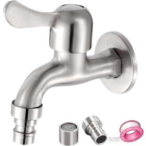 Outdoor Garden Bibb Spigot Washing Machine Faucet,1/2" Male Inlet Mop Sink Faucet,Easy to Install Utility Room Faucets with 2 Filter (Short)