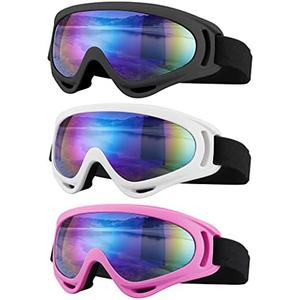 SixYard Ski Goggles, Motorcycle Goggles, 3 Pack Snowboard Snow Goggles for Men Women Adult Youth