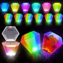 Suclain 12 Pcs Wedding Ring Shot Glass LED Light Up Plastic Flash Ring Shot Glasses Bachelorette Shot Glasses Wedding Party Bride Supplies Bridal Shower Party Favors