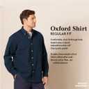 Amazon Essentials Men's Long Sleeve Shirts Casual - Regular-Fit Pocket Oxford (Blue)