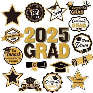 Fabbay 16 Pcs Graduation Magnets 2025 We are So Proud of You Graduation Car Magnets Congrats Grad Graduation Cap Magnets Stickers for Refrigerator Fridge Garage Door Magnetic Decorations
