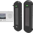 HTZSAFE Solar Wireless Driveway Alarm System-1/2 Mile Long Transmission Range-300 Feet Wide Sensor Range-No Wiring No Need Replace Battery-Outdoor Weatherproof Security Perimeter Alert System KIT