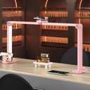 Nail Light for Desk,34 Inch 48W Half Moon Light-Adjustable 3000K-6000K Color Temp, 0-100% Brightness,Nails lamp with Phone Stand,for Nails Art,Tattoo,Eyebrow,Beauty,Reading,Salon