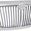 ALMULOO Front Grill Compatible with 2002-2019 International Durastar 4100 4200 4300 4400 Base w/o Mesh Grille Chrome