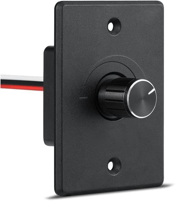 12V Light Dimmer, RV Boat Dimmer Switch High Side PWM Rotary Dimming Switch for Camper Van Travel Trailer Truck Lighting Fixtures, Strip Lights, Puck Lights, Awning Lights (4A, 3 wire)