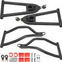 Front Upper & Lower A-Arms Kit for 20092014 Polaris RZR S 800 & 20102014 RZR 4 800, 1.5" Forward Offset High Clearance, Adjustable Camber, Heavy-Duty DOM Steel, Wrinkle Black Powder Coated
