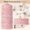 12 Rolls Macrame Cord, 3 mm x 1308 Yards Natural Cotton Twine, Colored Macrame String, Colorful Cotton Rope for DIY Crafts Knitting, Artworks, Wall Hanging, Plant Hangers (Bright Color)