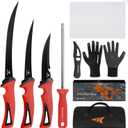 KastKing Intimidator Fillet Knife Set  G4116 German Stainless-Steel Blades, Non-Slip Handle, Includes Folding Fillet Board, Fish Scaler, Rubber-Coated Gloves, Honing Rod, and Durable Storage Bag