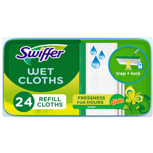 Swiffer Sweeper Wet Mop, Floor Mopping and Cleaning Refills, Gain Scent