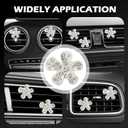 6PCS Rhinestone Flower Car Vent Clips,Cute Car Air Vent Clips for Dashboard Decorations,Shining Vehicle Accessories Interior Clip Used on Auto SUV Vents for Women Girls (Silver)