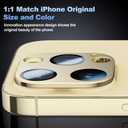 7 x [2 Pack] for iPhone 14 Pro/Pro Max Camera Lens Protector, Military Grade 9H Tempered Glass, Premium Metal FLAT Covering Design, Anti-Fingerprint Technology, Ultra HD Photography, Gold