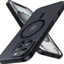 Magnetic for iPhone 16 Pro Case,Upgraded [Full Camera Protection][Compatible with Magsafe][Military Grade Drop Protection] Shockproof Slim Translucent Matte Phone Case for iPhone 16 Pro,Black