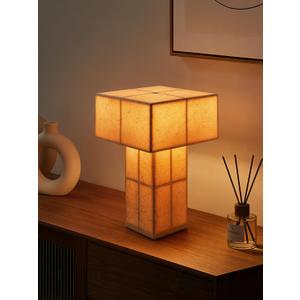 9.1''Mid Century Modern Table Lamp,Handmade Bedside Lamp with Dimmable,Cordless Rechargeable Lamp for Home Decor,LED Ambient Lighting for Nightstand,Living Room,Bedroom,Bulb Included(Yellow)