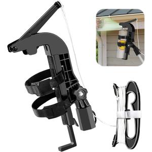 Spray Can Extension Pole Adaptor, Adjustment Wasp Spray Pole Fit for Wasp/Hornet, Aerosol Can and Powder Duster, Pro Sprayer Adaptor for Spray Paint, Window Cleaner, Spray Can Trigger Handle - Black