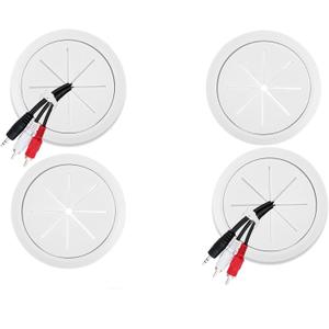 4 Pack Cord Hider for Wall Mounted TV, 2-3/8"(60mm Hole) Cord Hider for TV Wall, in Wall Cable Management Kit, Includes 4 Pass Throughs, 1 Hole Saw Drill Attachment & 10 Cable Ties for Easy Install