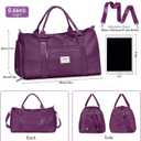 FIORETTO Womens Gym Tote Duffle Bag with Wet Pocket & Shoe Compartment, Sports Duffel Overnight Weekender Hospital Workout Carry on Bag for Girls, Ideal for Travel, Swimming, Dance, Ballet Dark Purple