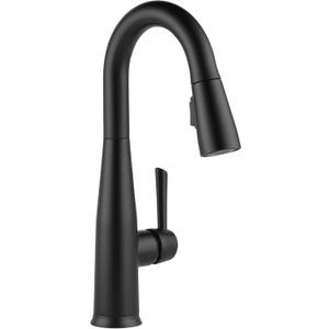 Delta Essa Single Handle Pull-Down Bar/Prep Faucet - Touch2O Technology (Matte Black)
