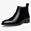 Jousen Men's Chelsea Boots Leather Lightweight Casual Chukka Ankle Boots Classic Elastic Dress Boots for Men 12