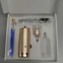 Airbrush Kit With Compressor - 48PSI Rechargeable Cordless Non-Clogging High-Pressure Air Brush Set with 0.3mm Nozzle and Cleaning Brush Set for Nail Art, Makeup, Painting, Cake Decor (Champaign Gold)