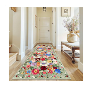 Rug for Hallways Kitchen Rug 3x7, Non Slip Washable Rugs with Rubber Backing Soft Floral Carpet Runner for Hallways, Kitchen, Laundry, Bedroom, Bathroom(3 x 7, Green Garden)
