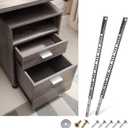 2pcs Ball Bearing Drawer Slides 12 Inch / 310mm, 2 Fold Metal Drawer Tracks, Two Way Slide Track Rail Glides with Mounting Screws - 0.67 Inch Wide