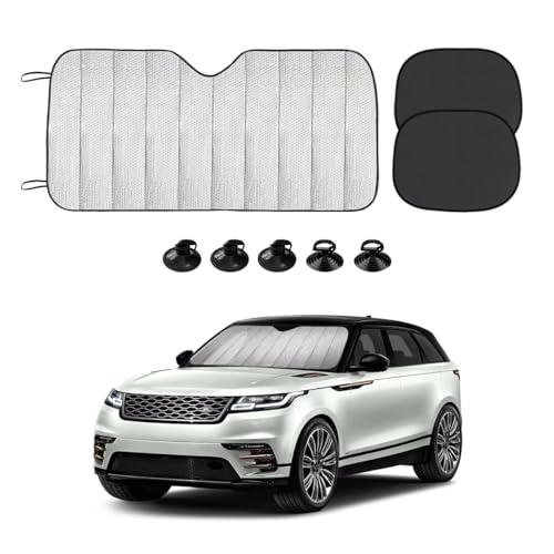 Dickno Car Windshield Sun Shade, 55.1"×27.5" Foldable Front Window Shade Protect Your Car from Sun Heat & Glare Best UV Ray, Auto Windscreen Sun Blocker Shield with 2 Side Window Shades