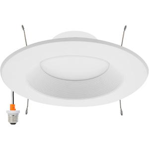Maxxima 5 in. & 6 in. 5 CCT Retrofit Recessed LED Downlight - 1300 Lumens, E-26 Quick Connect, Dimmable, Color Selectable 2700K-5000K (2700K/3000K/3500K/4000K/5000K), for Living Rooms and Kitchens