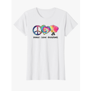 Tie Dye Peace Love Pickleball Lovers Cute Pickleball T-Shirt M