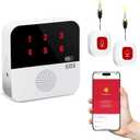 Life Alert Systems for Seniors No Monthly Fee App-Controlled, Medical Alert Systems for Seniors(Only Supports 2.4GHz Wi-Fi) (2 Neckband Remote+1 Receiver)