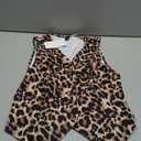 WDIRARA Women's Leopard Button Down Split Vest Tops Dressy Casual V Neck Sleeveless Tank Tops, S