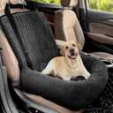 Dog Car Seat for Small Medium Dogs,Detachable Washable Travel Safety Pet Booster Seat, Comfy Ultra Soft and Multifunctional Car Travel Bed,Black