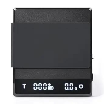 Espresso Coffee Scale with Timer - 2kg/0.1g Precision Large Digital Coffee Bean Scale with Silicone Mat, Auto Tare & Ratio 3 Modes for Pour Over, Drip Coffee, Kitchen Weight, Black
