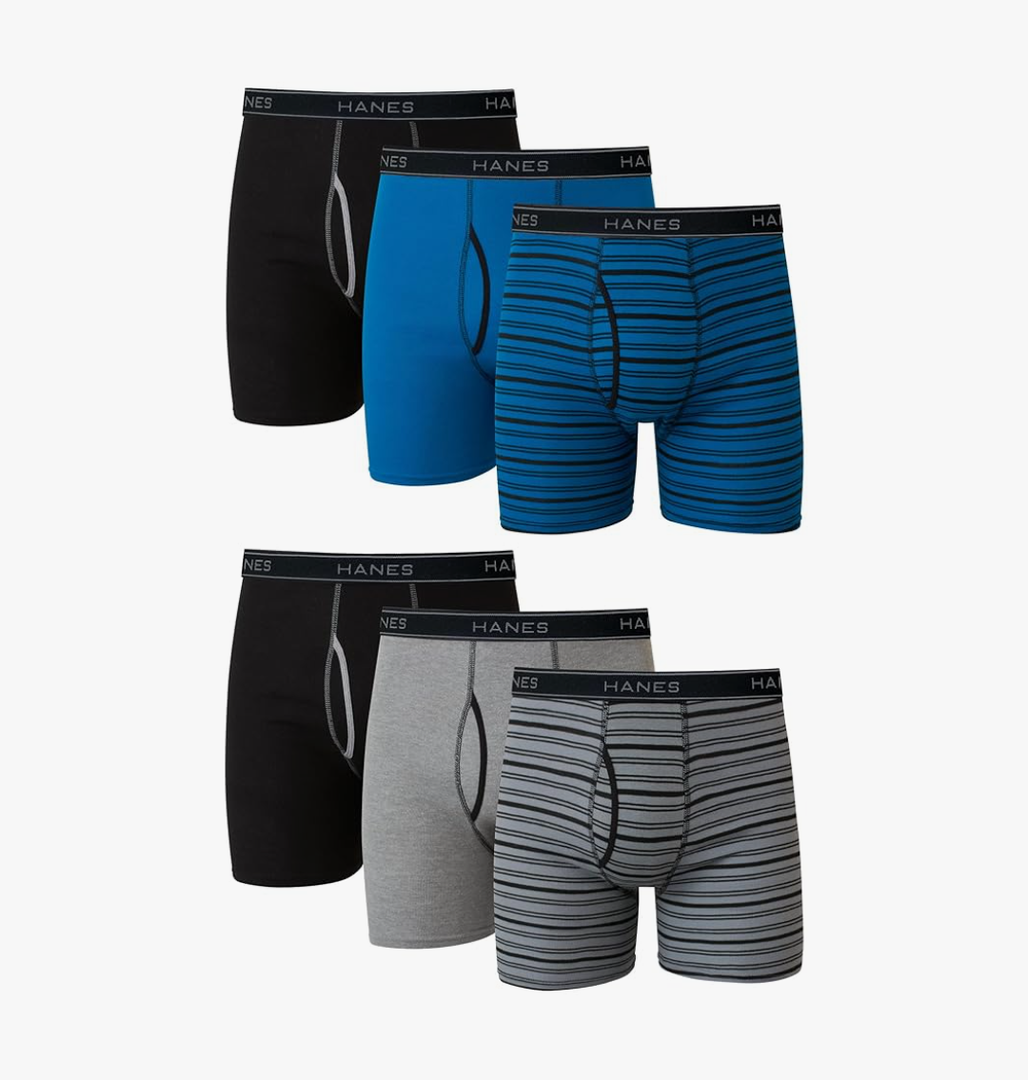 Hanes Men's Boxer Briefs, Cool Dri Moisture-Wicking Underwear, Cotton No-Ride-up for Men, Multi-Packs