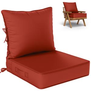 Outdoor Seat Cushions 24×24, Waterproof, for Patio Sofa Chairs, Terra Red