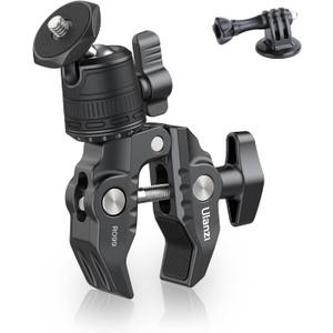 ULANZI R099 Super Clamp Camera Mount with 360 Ballhead for Bike/Bicycle/Motorcycle Handlebar Pole Tripod Tube Crossbar Gimbal Rods Mount for Insta360/GoPro/AKASO/DJI/Phone/DSLR/Light/Monitor