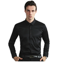 Men's Stretch Shirt Long-Sleeved Silk Soft Slim Fit Business Party Top , Size 4XL