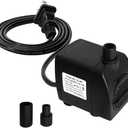 Submersible Pump 200GPH (800 L/H 15W) Ultra Quiet with Dry Burning Protection 5.2ft High Lift for Fountains, Hydroponics, Ponds, Aquariums & More