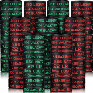 Zubebe 90 Pcs Magazine Marking Bands 5. 56, .300 Blackout, 7. 62x39mm Double Sided Silicone Magazine Marker Bands, Green Red, Black Base, 15 Styles
