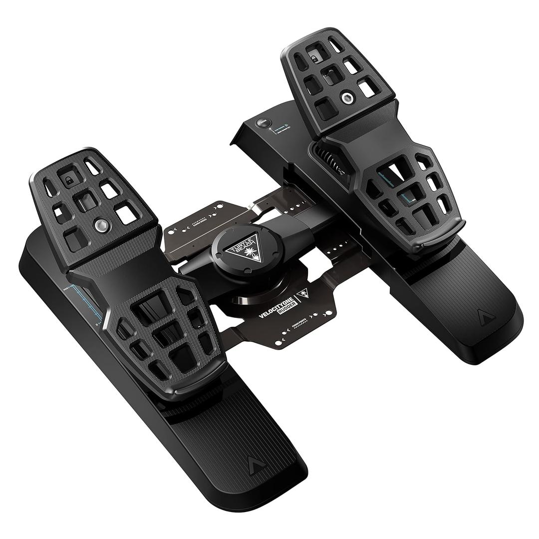 Turtle Beach VelocityOne Universal Rudder Pedals for Windows 10 & 11 PCs, Xbox Series X, Xbox Series S, and Xbox One Featuring Smooth Rudder Axis, Adjustable Brakes and Pedal Width  Black Turtle Beach VelocityOne Universal Rudder Pedals for Windows 10 & 11 PCs, Xbox Series X, Xbox Series S, and Xbox One Featuring Smooth Rudder Axis, Adjustable Brakes and Pedal Width  Black