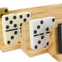 Bucher&Rossini Domino Racks 4packs - Authored Design Nut Brown Tile Holders for Dominoes Set Mexican Trains Mahjoon Chickenfoot