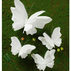 3D Hanging Butterfly Decorations, White Butterfly Birthday Party Decorations, 5 Pcs Water-Repellent Paper Butterfly Hanging Decorations for Girls, Women, Flower Garden Party Décor