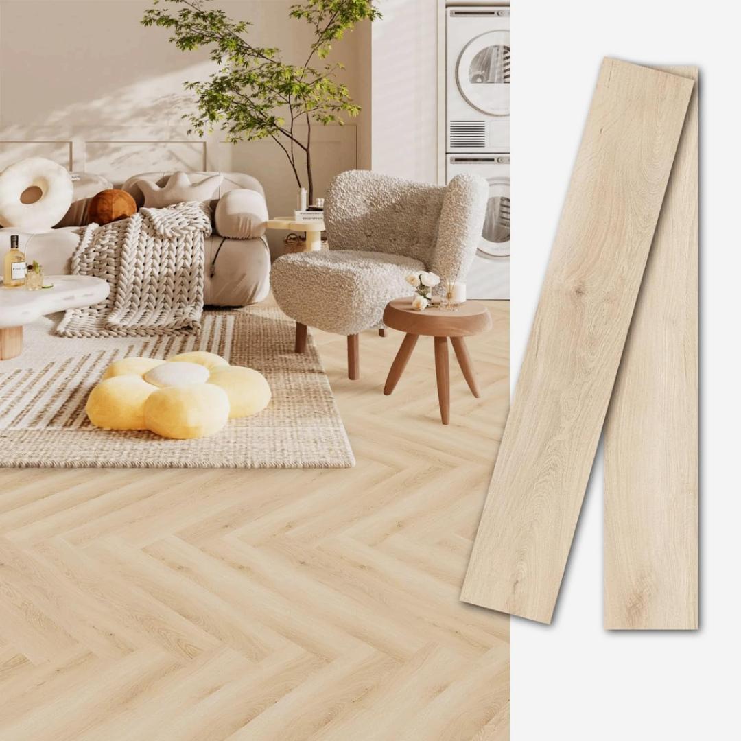 MULGREAT Peel and Stick Floor Tile, 54 Sq.Ft 36 Pieces 36"x6" Long Vinyl Flooring, 1.5mm Thick Waterproof Renter Friendly Self Adhesive Vinyl Plank Flooring for Bedroom RV Kitchen (Blayney Oak)
