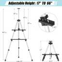 Art Painting Display Easel Stand - Portable Adjustable Aluminum Metal Tripod Artist Easel with Bag, Height from 17" to 66", Extra Sturdy for Table-Top/Floor Painting, Drawing, and Displaying, Silver