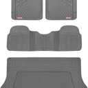 Motor Trend FlexTough Performance All Weather Rubber Car Floor Mats with Cargo Liner Full Set Front & Rear Odorless Floor Mats for Cars Truck SUV, BPA-Free Automotive Floor Mats (Gray)