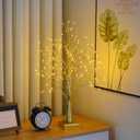 144 LED Artificial Tree Lamp with Timer, DIY Birch Tree with LED Lights, Lighted up Tree Lamp USB/3 AA Battery Powered, Fairy Light Spirit Tree for Table Home Wedding Bedroom Christmas (Gold) (2ft)