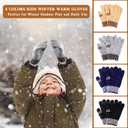 Kids Winter Gloves for Boys Girls - 4 Pairs Kids Boys Winter Gloves, Kids Mittens Magic Warm Gloves Children Warm Wool Lined Gloves Toddler Knitted Ski Mittens for Ages 5-12
