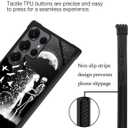 CARLOCA Compatible with Samsung Galaxy S25 Ultra Case,for Girl Fashion Graphic Design Shockproof Anti-Scratch Drop Protection Case for Samsung Galaxy S25 Ultra Black White Skull Moon Bird Cases