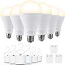 6 Pack Rechargeable Emergency Light Bulbs, Battery Powered LED Light Bulb 3000K Warm E26 120 Volt 9W 60W Equivalent with 1200mAh for Home Power Outage Camping Hurricane (Soft White)